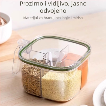 Plastična kutija za začine s višestrukim odjeljcima, prilagodljiva za sol, MSG i papar