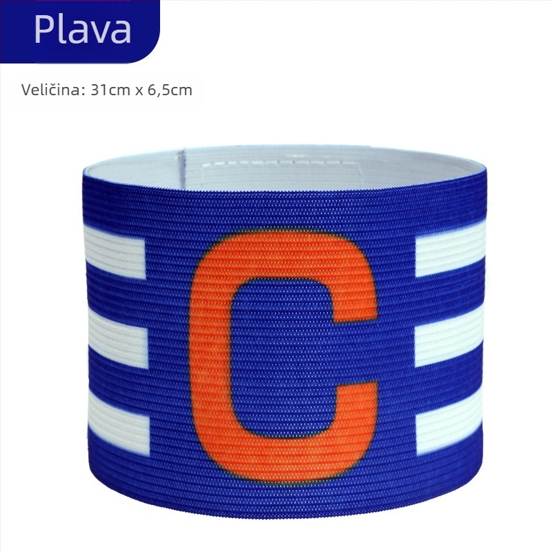 Nylon kapitanska narukvica za nogomet s Velcro trakom, oblik C, prilagodljivo sredstvo za trening