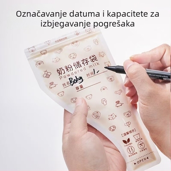YOUKEBEI kutija za prašak za mlijeko za bebe, dvostruka sloja, od rođenja do 3 godine