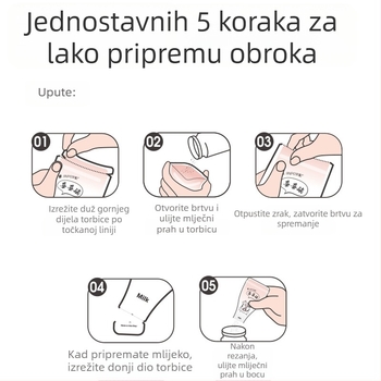 Torbe za skladištenje i doziranje mliječne praške s pretincima u kutiji, prenosne, hermetične za svježinu; marka Safety; težina 0,11 kg; bar kod 6921140831481
