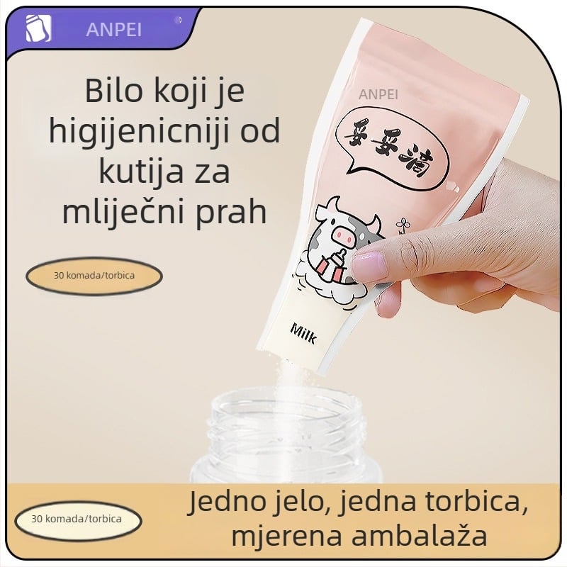 Torbe za skladištenje i doziranje mliječne praške s pretincima u kutiji, prenosne, hermetične za svježinu; marka Safety; težina 0,11 kg; bar kod 6921140831481