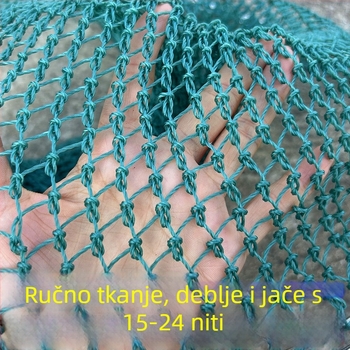 Ručni izradeni ribolovni mreža s glavom od nehrđajućeg čelika i dvostrukim prstenom, otporna na habanje, za lov ribe i pataka