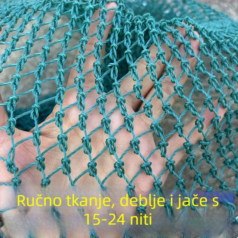 Ručni izradeni ribolovni mreža s glavom od nehrđajućeg čelika i dvostrukim prstenom, otporna na habanje, za lov ribe i pataka