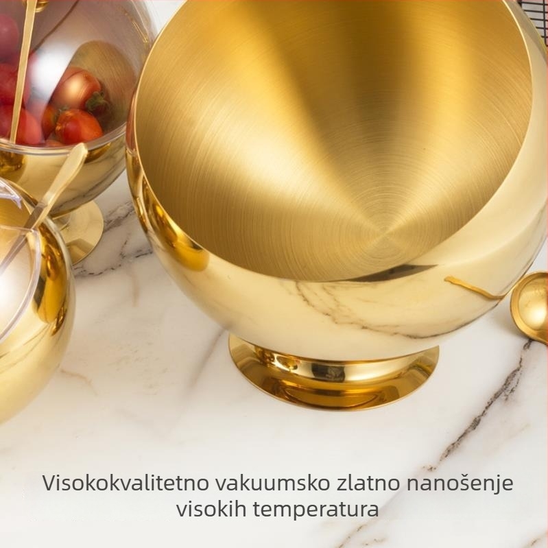 Set posuda za začine i zdjela za umak od nehrđajućeg čelika za restorane, kombinacija kutije za začine, svijetli luksuz