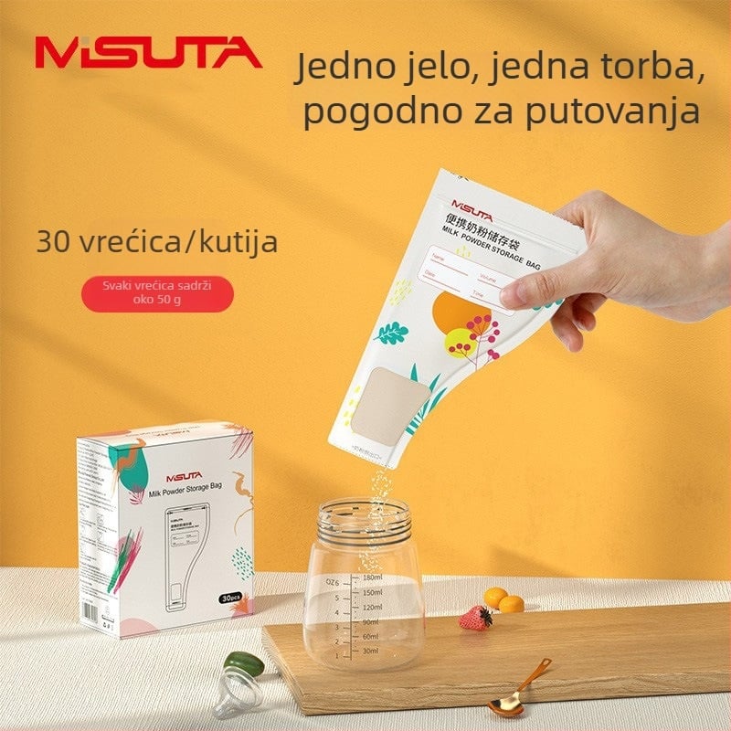 Torba za pohranu dječjeg mlijeka u prahu MISUTA MST9889 - jednokratna, prijenosna, zatvorene porcije (uzrast 0-3 godine)
