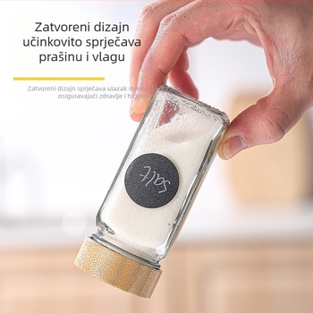 Staklena posuda za čvrste začine, s ispisanim logotipom i mogućnošću prilagodbe, nordijski stil.
