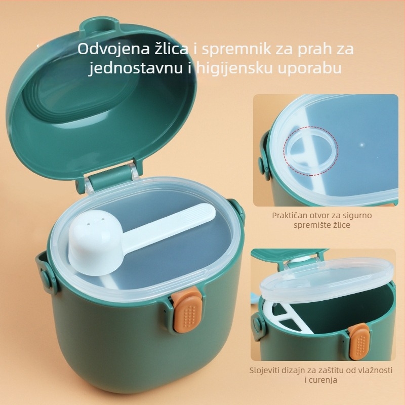 BUK dvostruko slojevita prenosna kutija za dječju mliječnu formulu u prahu, zatvorena, otporna na vlagu, za novorođenčad do 3 godine