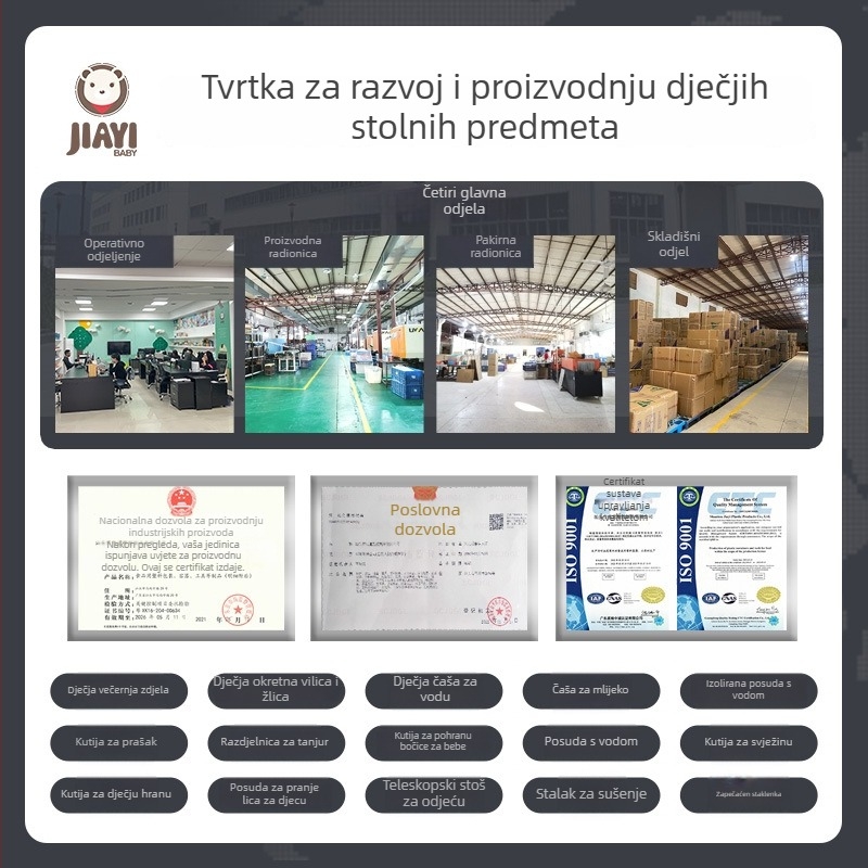 Jiayi Beibi trostruko slojevita kutija za mlijeko u prahu i dječje užine s odjeljcima – prenosna, za djecu od rođenja do 3 godine