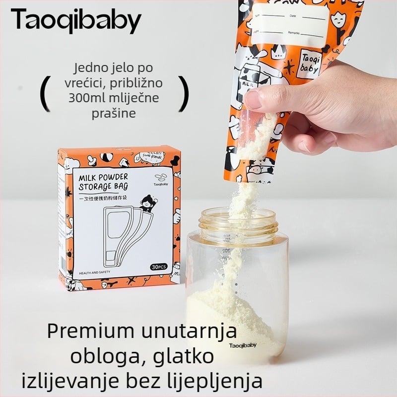 Taoqibaby Jednokratne vrećice za dječju formulu, podijeljene vrećice, prenosne zatvorene vrećice za svježinu, antibakterijske, 30 komada u kutiji