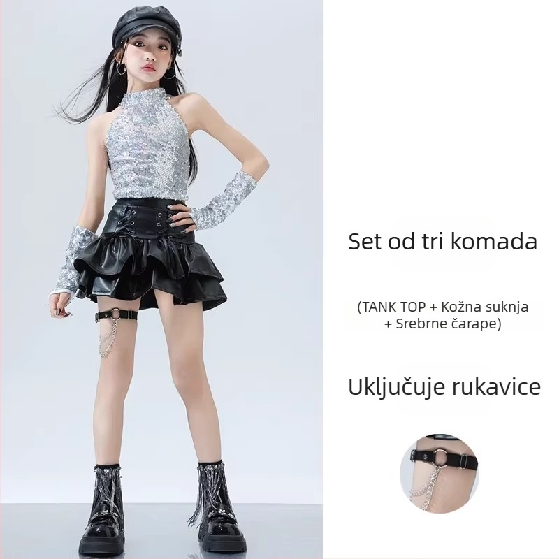 Dječji jazz kostim za ples | stil: korejska verzija | glavna tkanina: 95% poliester | tehnologija tkanine: mekano tretiranje | ples: vježba