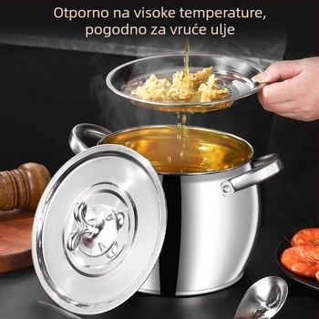 Spremnik za ulje od nehrđajućeg čelika sa poklopcem, kuhinjski spremnik za ulje, otporan na visoke temperature