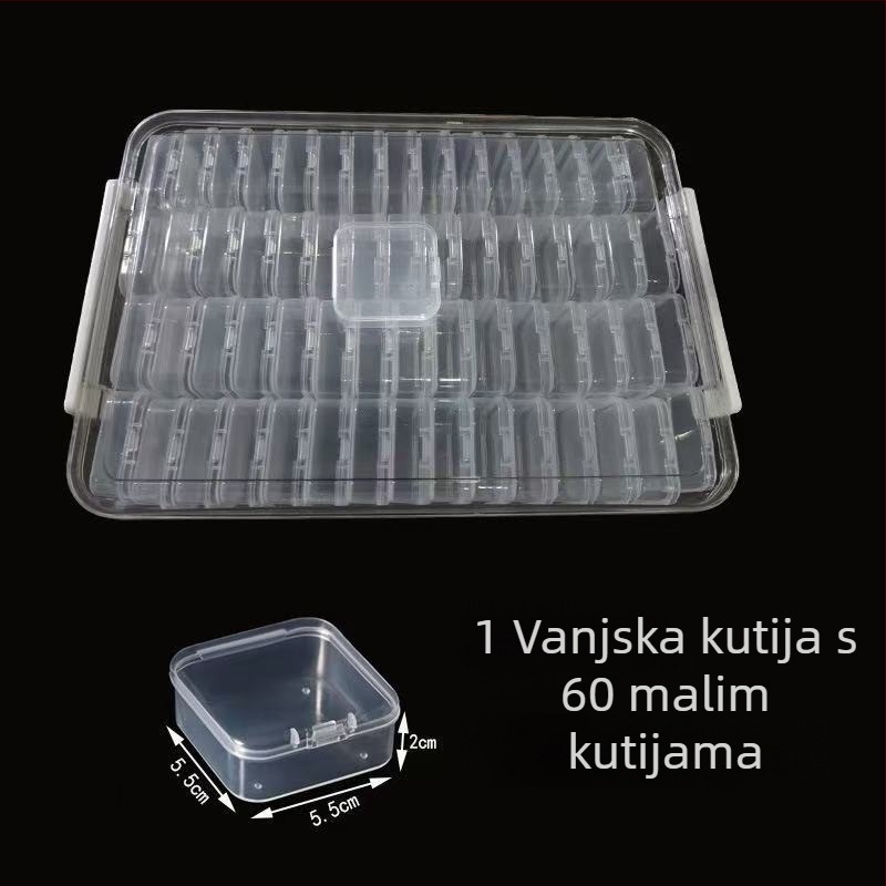 Kutija za pohranu nakita s poklopcem, PET+PP plastika, kapacitet 1 L, set od 24 komada