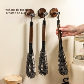 Četka za čišćenje čaša i boca s mekanim čekinjama, višefunkcionalna, savitljiva, s dugim držalom