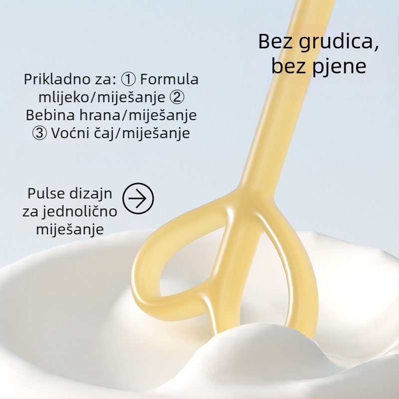 Električni miješac praha za bebu, dvostrane glave, kutija za pohranu, baterija, antibakterijski PP materijal (99.9%)