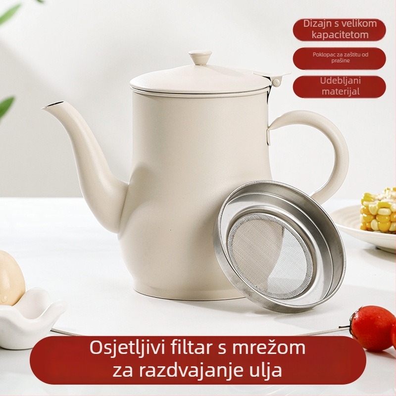 Posuda za ulje od nehrđajućeg čelika za kućnu upotrebu s filtrom, prehrambena kvaliteta, automatsko otvaranje i zatvaranje