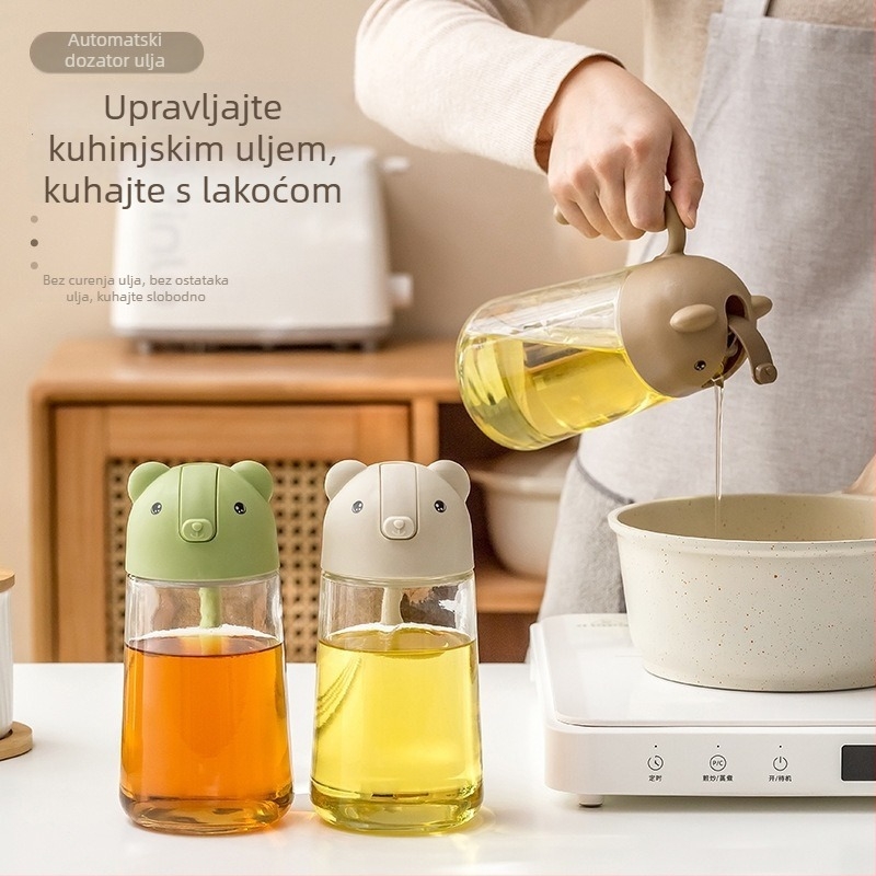 Staklena posuda za ulje, automatsko otvaranje i zatvaranje, moderni minimalistički stil