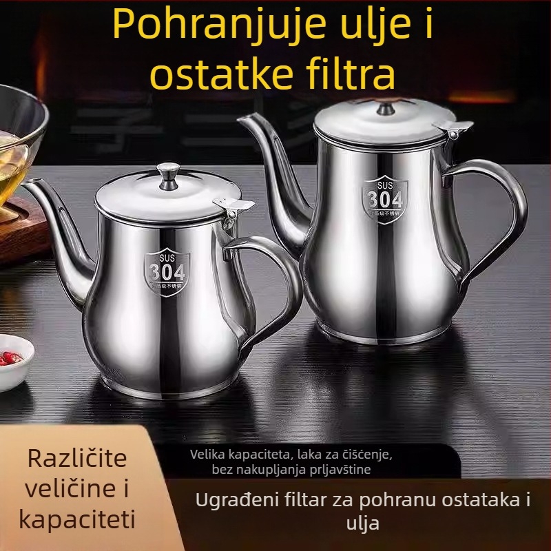 304 nehrđajući čelik – posuda za ulje i filtr za dom, uljna posuda za sojin sos i ocat; mogućnost ispisa logotipa; marka Chao jizheng