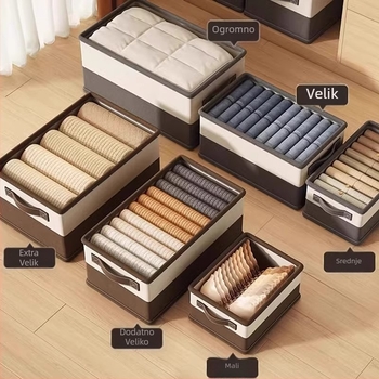 Stolna kutija za pohranu od netkanog materijala, sklopiva, mogućnost slaganja, kapacitet 60 L, za odjeću