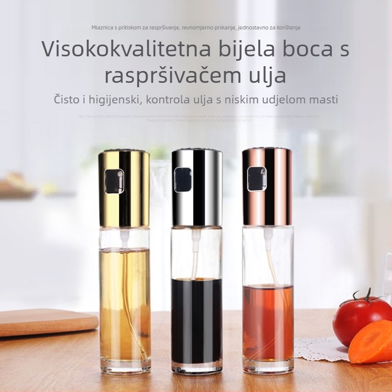 Zhengyan staklena boca za ulje, pritiskni raspršivač, tiskano logo, licencirana privatna oznaka, moderan minimalistički dizajn