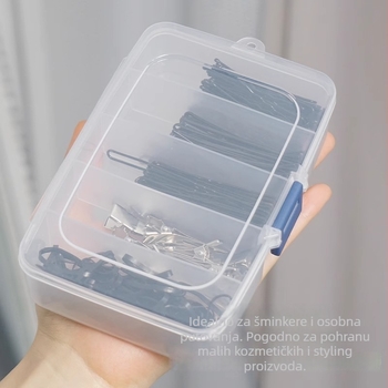 Plastični organizator za alate za kosu i šminku s pet odjeljaka, prenosni, moderan minimalistički dizajn