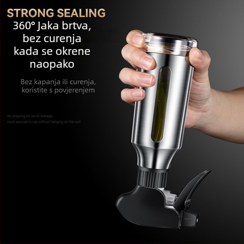 Sprej boca za ulje od 304 nehrđajućeg čelika za air fryer, kuhinjska staklena boca za ulje s finom maglom