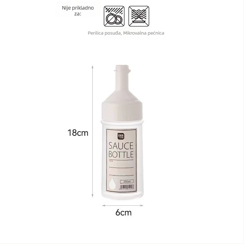 Bočica za ulje i sos s poklopcem, HuiPin Beauty, plastična, funkcija istiska, posuda za ulje, tiskani logotip
