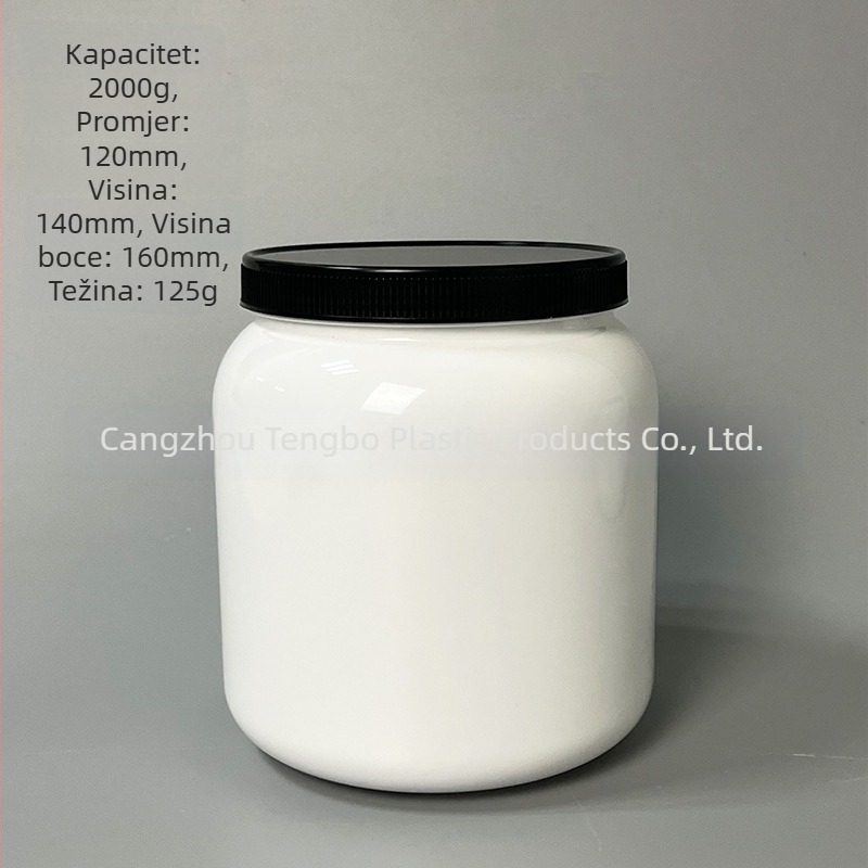 2000 ml PET plastična posuda za hranu s čvrstim poklopcem, izrađena blow molding tehnologijom