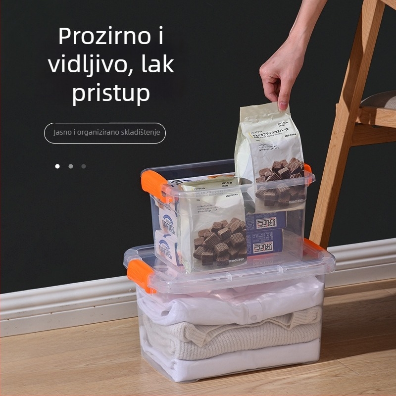 Prozirna plastična kutija za pohranu igračaka s ručkom, organizator za dijelove i kozmetiku