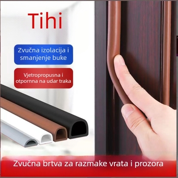 Silikonske brtve za vrata i prozore, samoljepljive, zvučna izolacija, otporne na habanje, tvrdoća 65, marka Qunwo