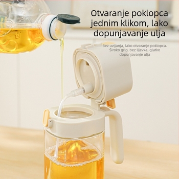 Staklena boca za ulje, automatsko otvaranje i zatvaranje, 2-u-1 posuda za ulje i filtr, moderan minimalistički stil