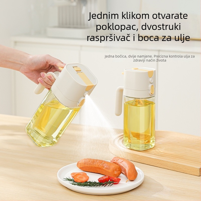 Staklena boca za ulje, automatsko otvaranje i zatvaranje, 2-u-1 posuda za ulje i filtr, moderan minimalistički stil