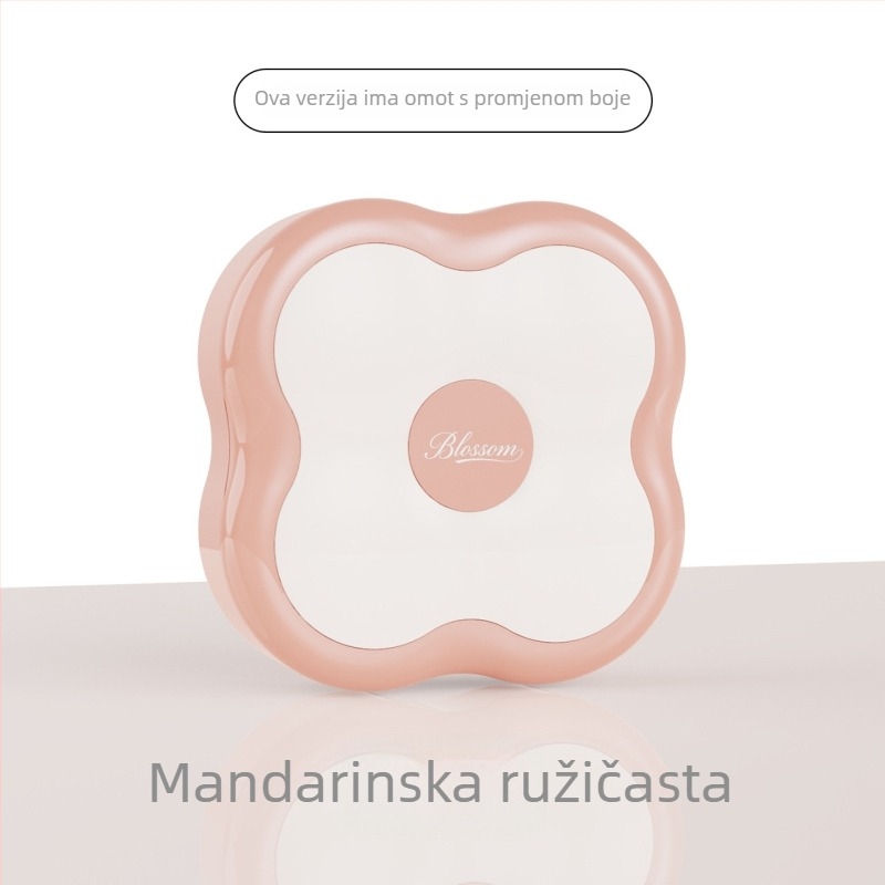 Kutija za pohranu pudernog puffova, ABS, prašini otporna, s preklopnim poklopcem, za kozmetiku