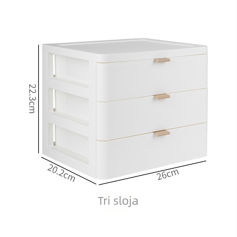 Organizator ladica za kozmetiku, prozirna plastika, višeslojni organizator za stolni prostor i sitnice, japanski stil, brand nice for you, bez loga, bez prilagodbe