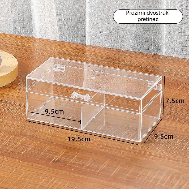 Prozirna akrilna kutija za pohranu kartica, 2L, PS plast, model A0801, prašinu otporna, moderan jednostavan stolni organizator za ured, razglednice i vizitke