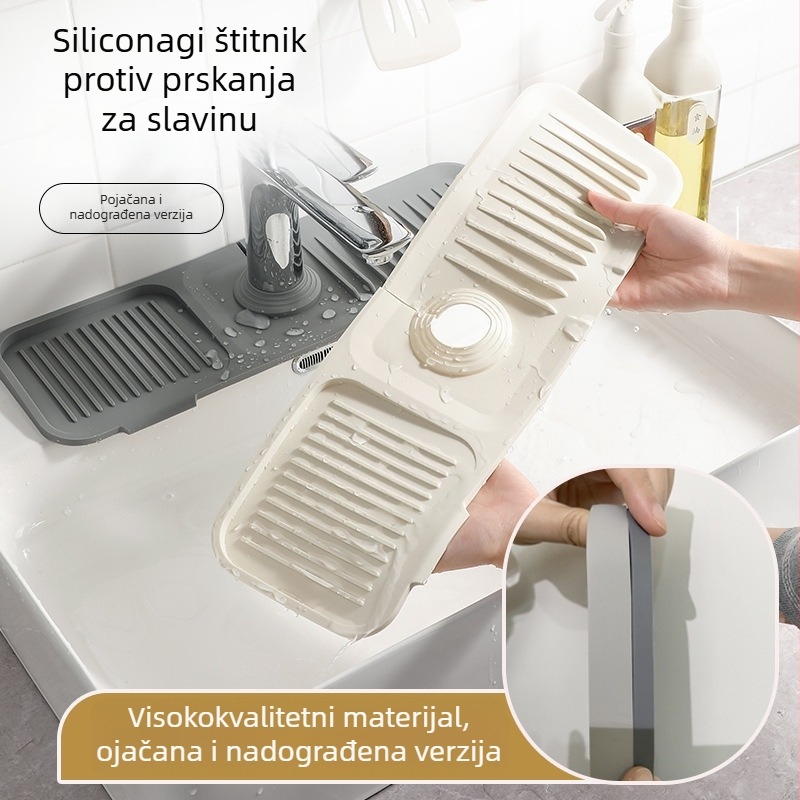 Zexi silikonska drenazna podloga – protiv prolivanja, može se rezati, uski rub, odvodna podloga za umivaonik i kuhinju – moderan stil