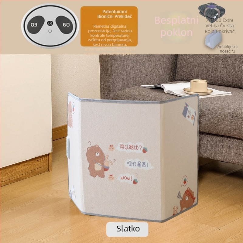 Grijač za stopala za ured s mrežnim napajanjem, mehaničko daljinsko upravljanje, univerzalna kompatibilnost