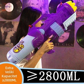 Vodni pištolj za djecu — plastični, kapacitet 2800 ml, PP pakiranje, pogodno za uzrast 7–14 godina