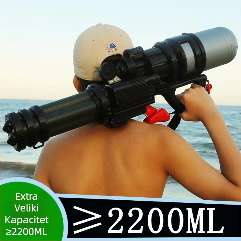 Vodni pištolj za djecu — plastični, kapacitet 2800 ml, PP pakiranje, pogodno za uzrast 7–14 godina