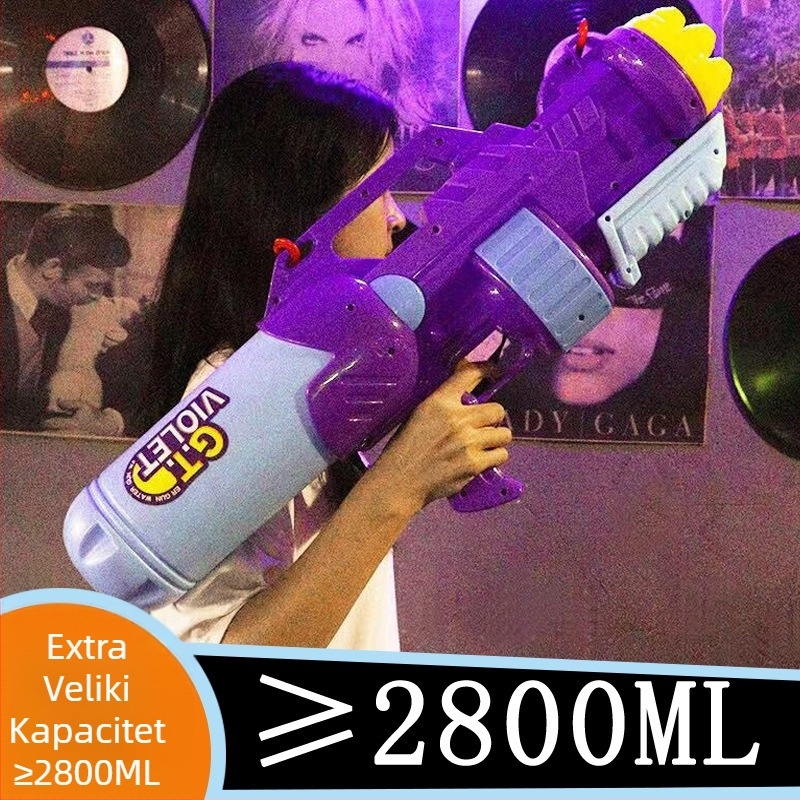 Vodni pištolj za djecu — plastični, kapacitet 2800 ml, PP pakiranje, pogodno za uzrast 7–14 godina