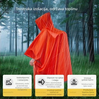 Vanjska hitna termo deka za preživljavanje na otvorenom — prva pomoć, jednokratno pakiranje, poliester film premaz