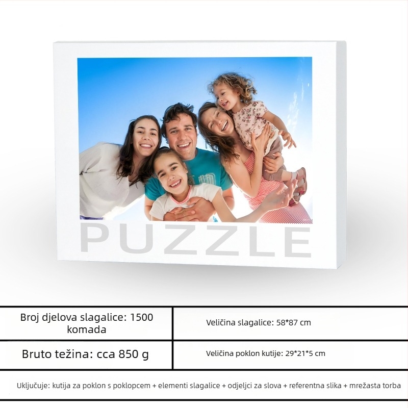 Drveni pložni puzzle — prilagodljiv 500/1000 dijelova, DIY s vlastitim crtežima