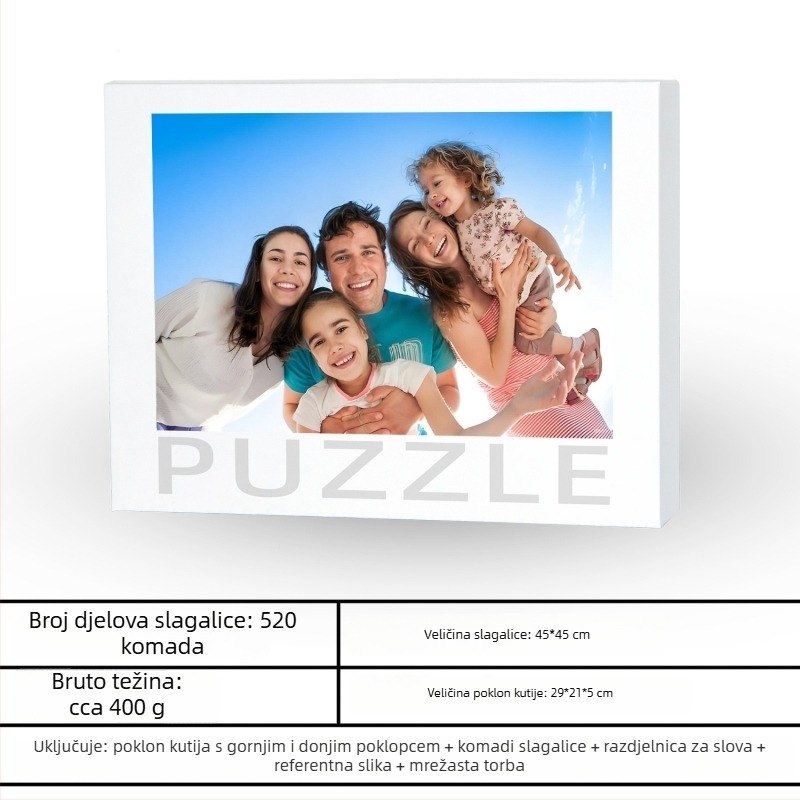 Drveni pložni puzzle — prilagodljiv 500/1000 dijelova, DIY s vlastitim crtežima