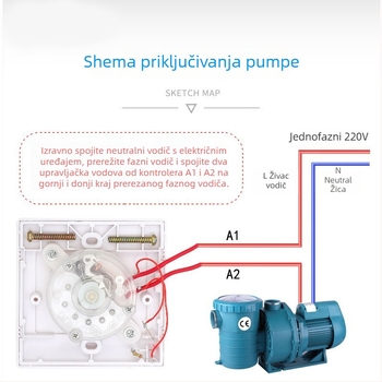 Mehanički 60-minutni tajmer prekidač za vodnu pumpu, 220V, montaža tipa 86