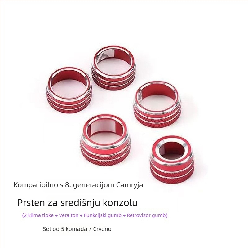 Unutrašnji auto dodatak: poklopac za paljenje za Camry 18–23, aluminijska legura, otisnuti logo, prilagođavanje