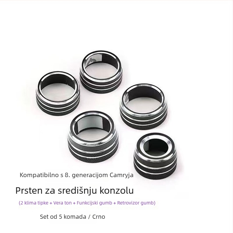 Unutrašnji auto dodatak: poklopac za paljenje za Camry 18–23, aluminijska legura, otisnuti logo, prilagođavanje