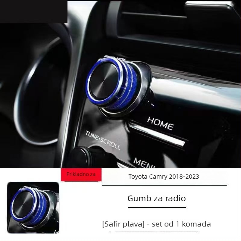Unutrašnji auto dodatak: poklopac za paljenje za Camry 18–23, aluminijska legura, otisnuti logo, prilagođavanje