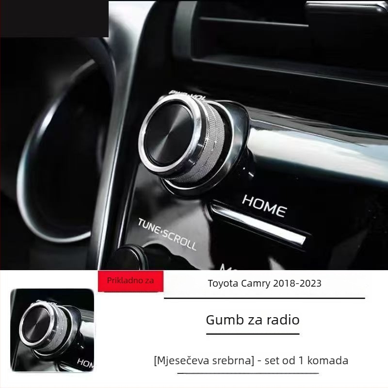 Unutrašnji auto dodatak: poklopac za paljenje za Camry 18–23, aluminijska legura, otisnuti logo, prilagođavanje