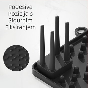 Silikonski odvodnik za posuđe, modularni sustav skladištenja, podesiv, protuklizni, izolacijska podloga