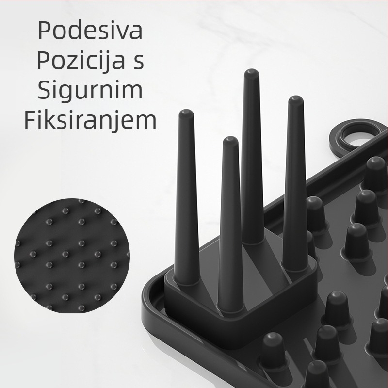 Silikonski odvodnik za posuđe, modularni sustav skladištenja, podesiv, protuklizni, izolacijska podloga