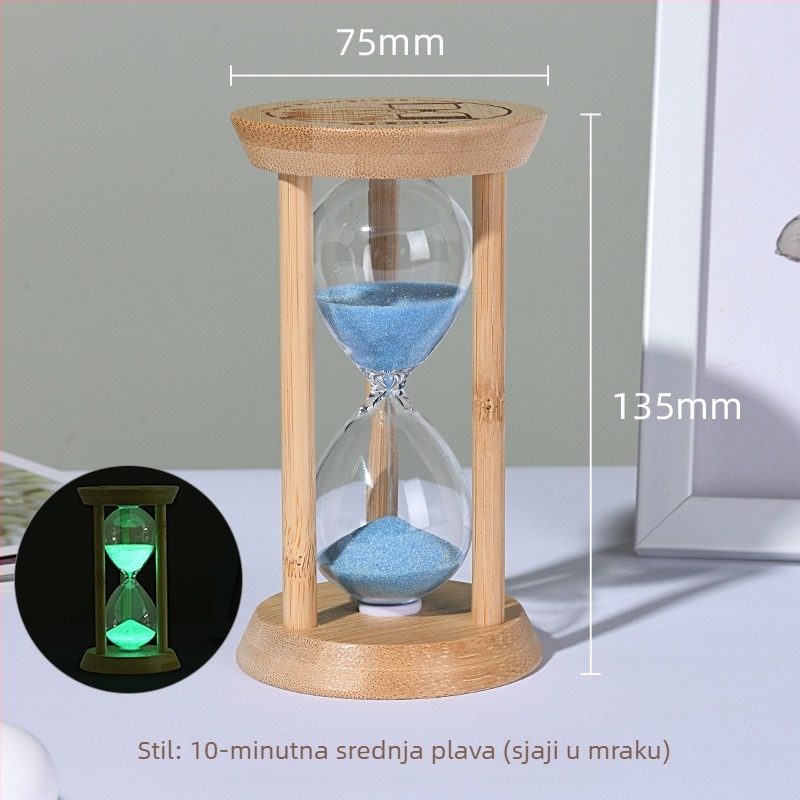 Svijetla klepsidra za djecu, otporna na padove, fuzirano borosilikatno staklo, 3/5/10/30 minuta, ukras s tekućim pijeskom
